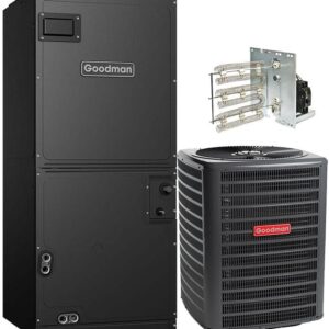 3 Ton Goodman Heat Pump System 14.3 Seer R32 Refrigerant With Heater, Thermostat, UV Light, Safety Float Switch